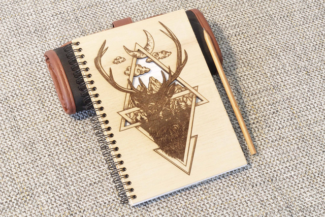 CARNET EN BOIS - CERF #1