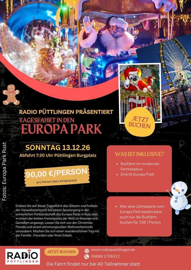 Tagesfahrt Europa Park im Winter