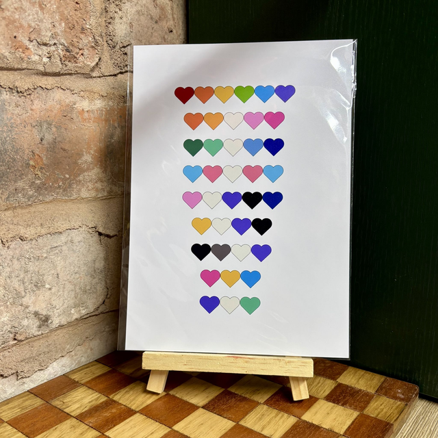 Pride Hearts A5 Art Print