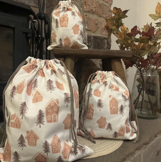 Gingerbread Village - Reusable Gift Bags