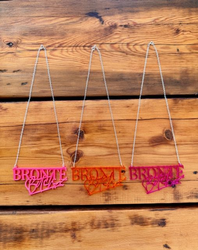 (NEW) Brontë Bitch statement necklace w/sterling silver chain