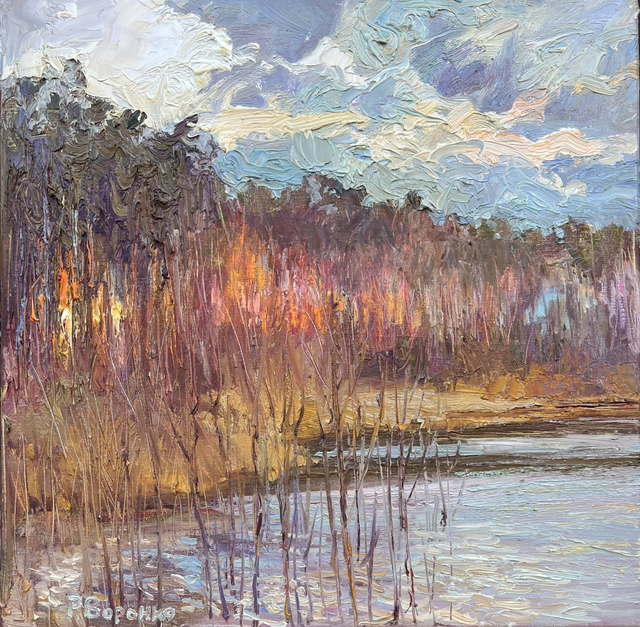 „Winterstille am Waldrand“ – Öl auf Leinwand, 80 × 80 cm | 2021