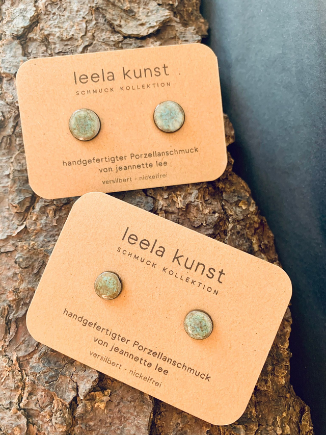 Turquoise Porcelain Earrings | Ceramic Ear Studs, Turquoise Gemstone