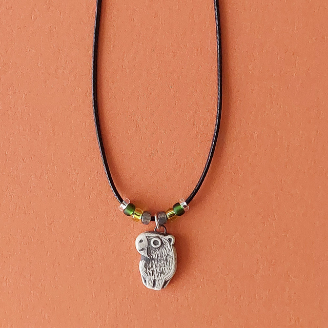 Funny capybara necklace - handmade - capybara charm - capybara pendant