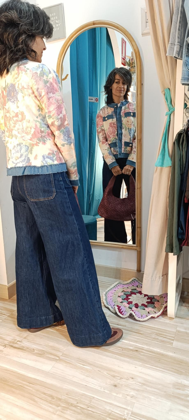 Chaqueta punto mix vaquera