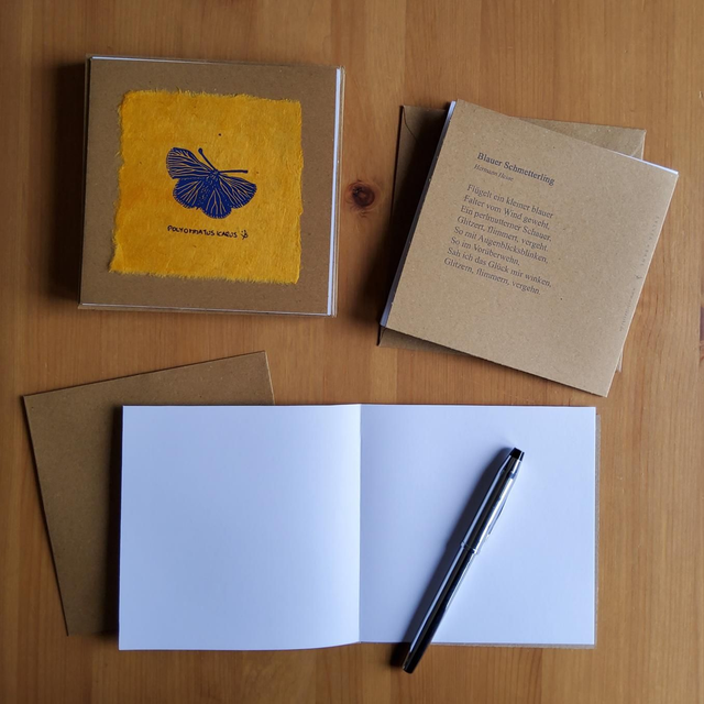 Klappkarte "Blauer Falter"