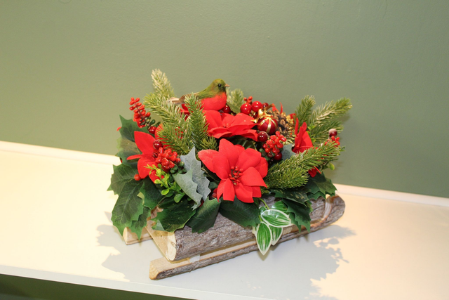 Festive Sleigh Arrangement – Artificial Flowers