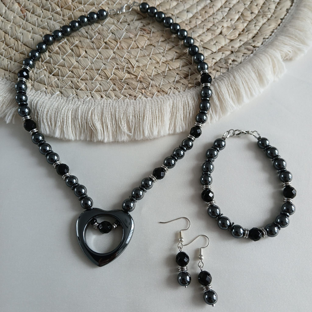 Dames sieradenset Hematiet & Onyx (1.324)