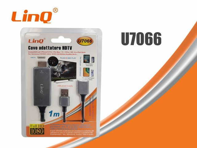 Cavo Adattatore Video Da Lightning A Hdmi Per Iphone Samsung linq U7066