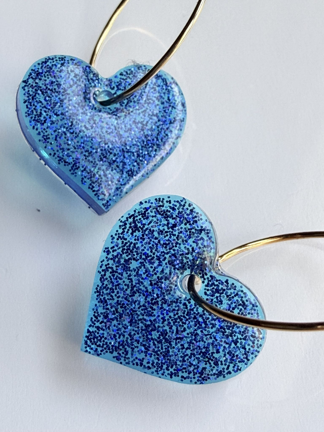 PAMPILLES BABIES bleu à paillettes