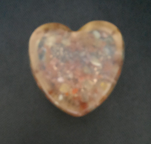 Coeur décoration Agate Jaune / Agate rouge / Jaspe rouge