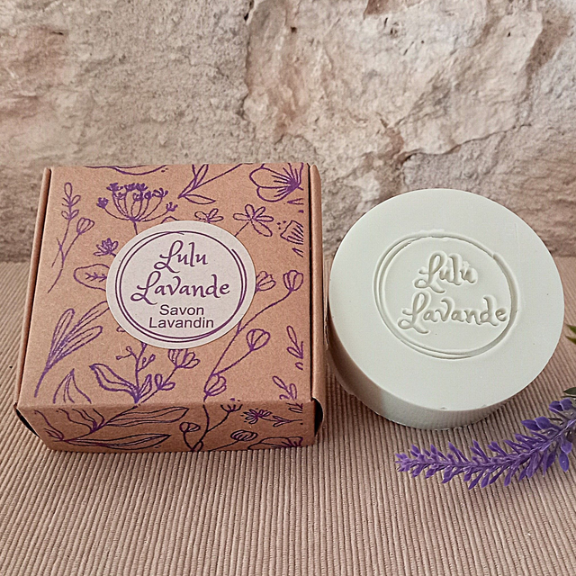 100g Savon Lulu Lavande à l'huile essentielle de lavandin et à l'argile verte française