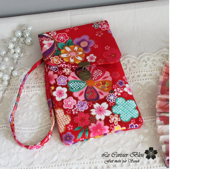 Etui pour smartphone "Miya" rouge