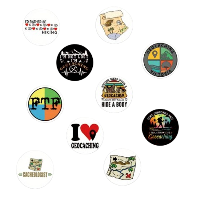 Mini stickers aléatoire "Geocaching" (x20)