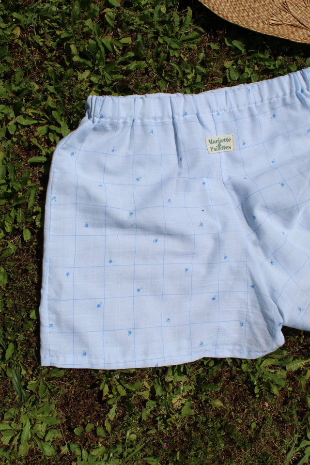 Short upcyclé bleu - Taille 1