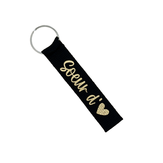 Porte Clé Noir et Doré Soeur d'Amour 