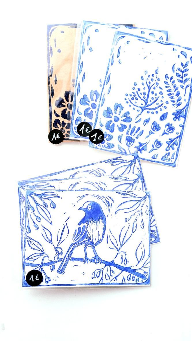 Linogravures motif nature