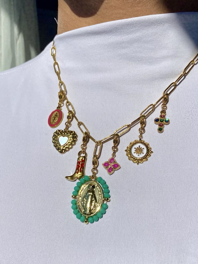 Collier charms Maria turquoise 