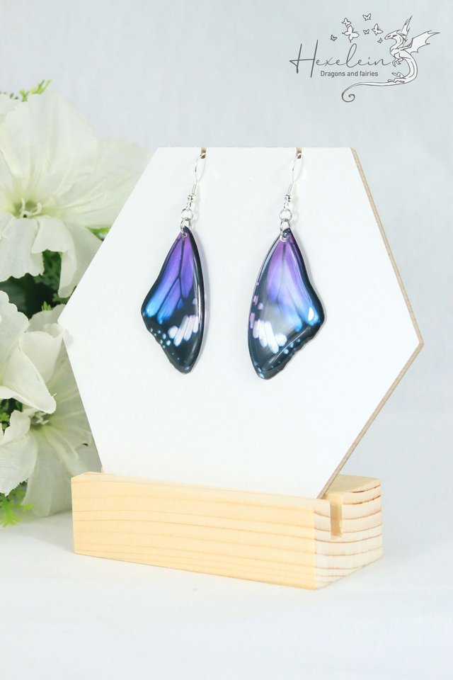Deep purple butterfly fairy wing earrings