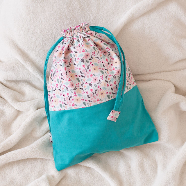 Pochon Bicolore Turquoise / Églantine