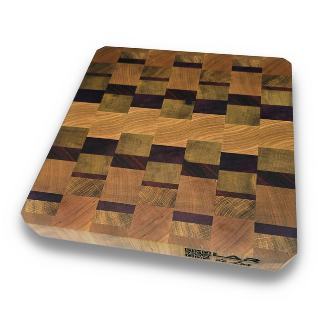 Sztorcowa deska do krojenia,  28,5x28,5x3,8cm Amarant Cherry Dąb Frake Jesion Padok L