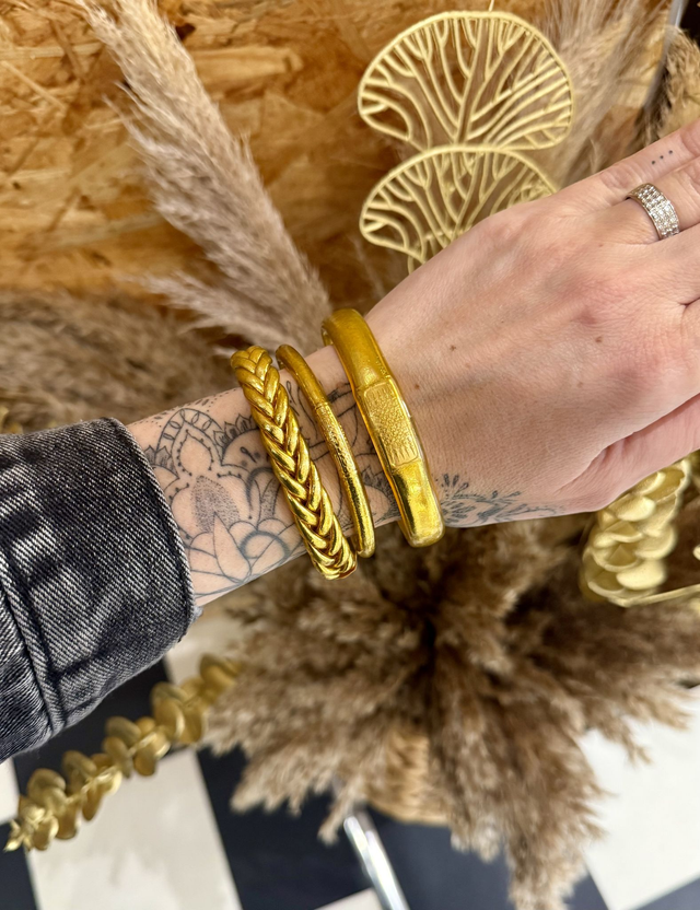 Lot de 3 Joncs tibétains couleur dorée - 3 tailles au choix