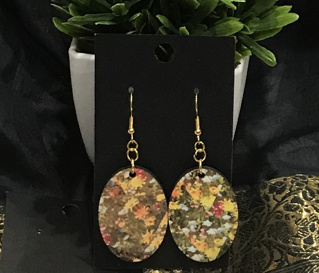 Wood Mixed Coloured Dangling Earrings- MSDE14