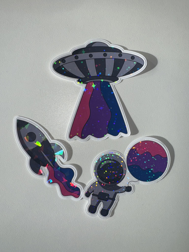 Galaxy Bisexual Pride Glitter Stickers