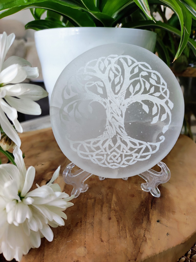 Plaque Sélénite Arbre de vie