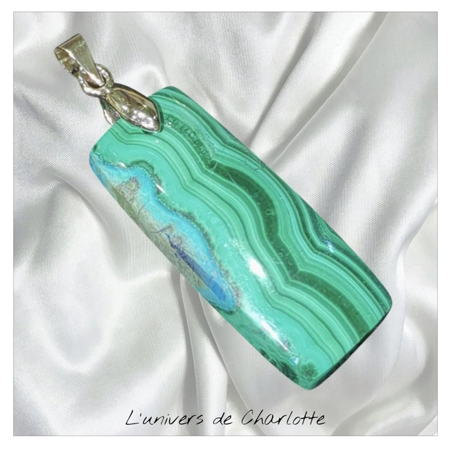 "Malachite" - Pendentif sur cordon - PN-035
