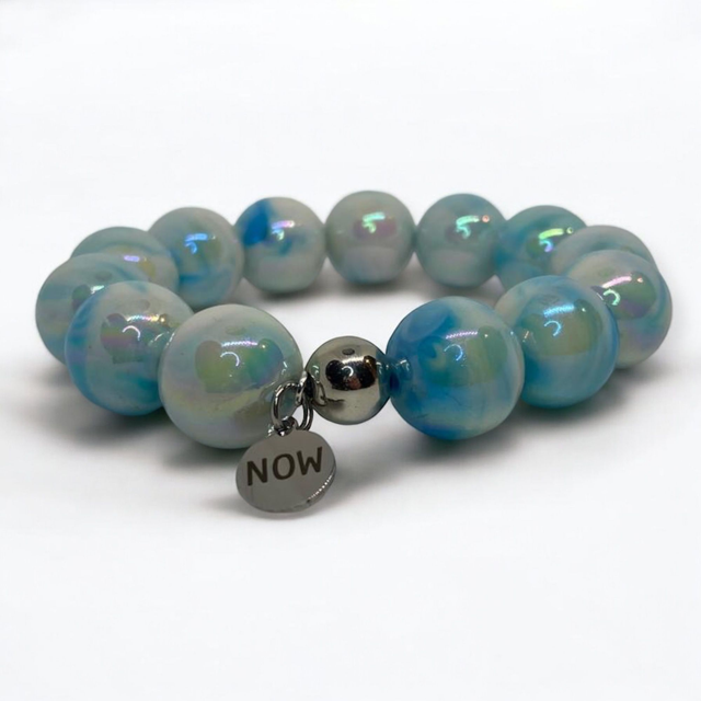 Perlenarmband •Marmor• in Blau