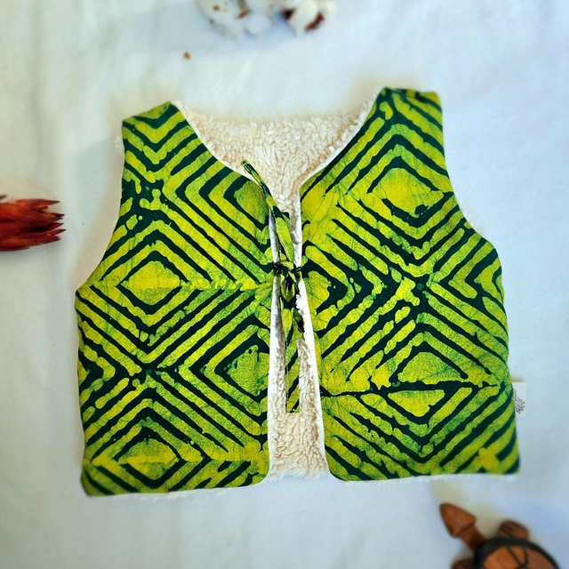 Gilet de berger motif verts pâturages 🌿