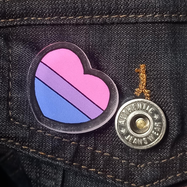 Bisexual Heart Pin