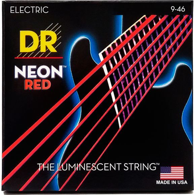 DR Strings NRE-9/46 Hi-Def neon red el-guitar-strenge, 009-046