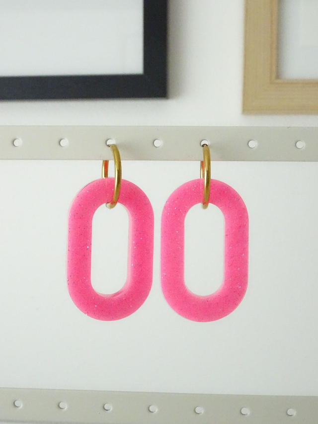 Grand Ovale : Rose paillettes