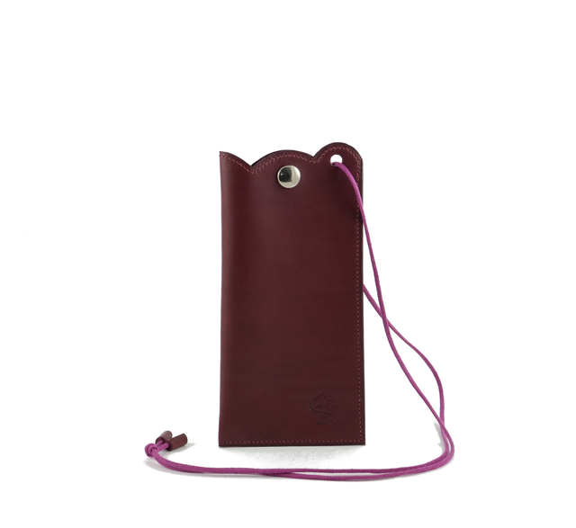 Etui à Lunettes avec cordon MEGANE Bordeaux Clair