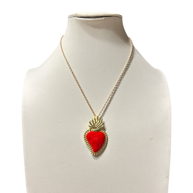 Cuore sacro rosso - gold