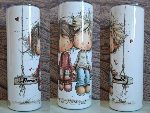 Gourde canette St valentin personnalisée