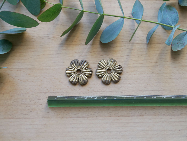 Grande fleur marron/doré