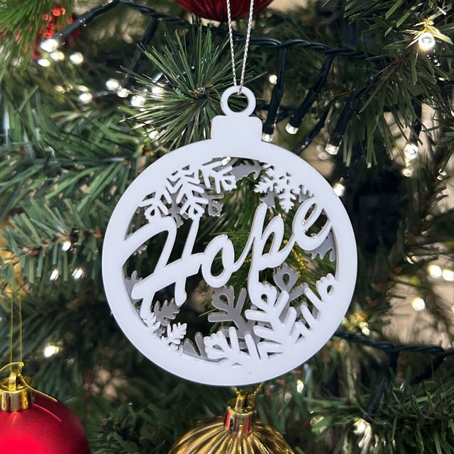 2 x Circular Hope Bauble (Silver)