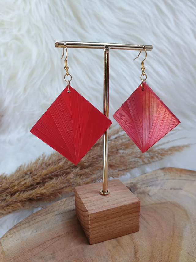 Boucles d'oreilles CARRÉ Éventail
