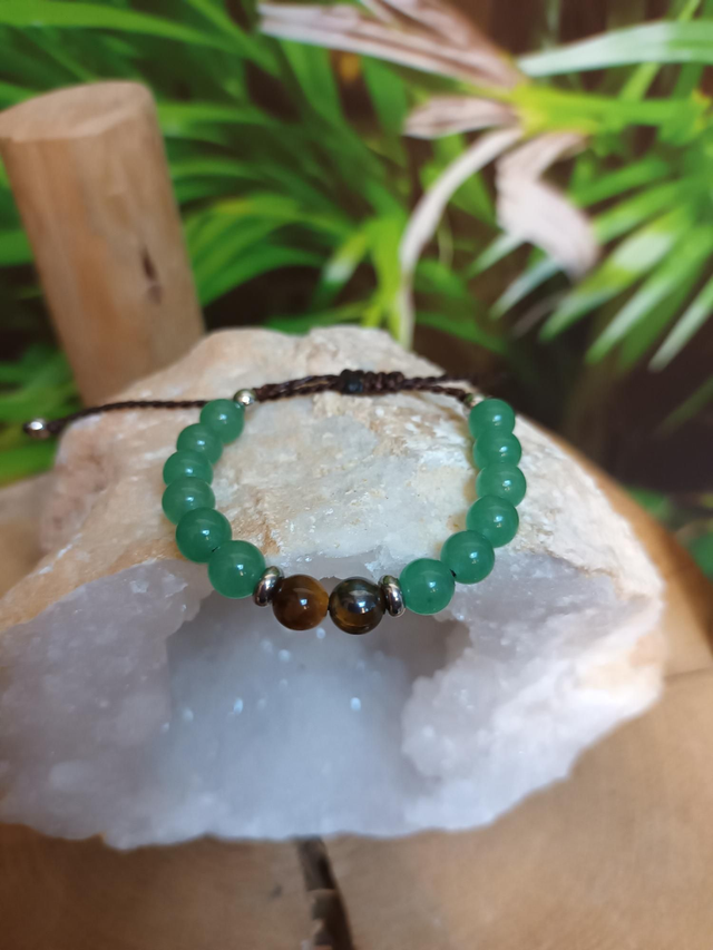 Bracelet en aventurine verte et œil de tigre