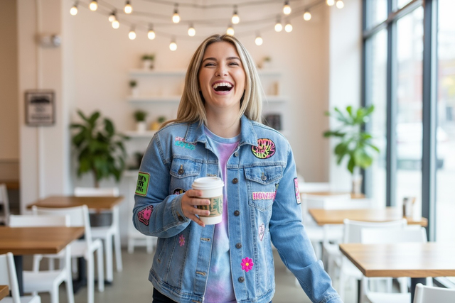 Veste en jean customisée perfect 38/40