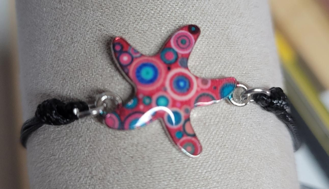 Bracelet simple étoile rose bleu 