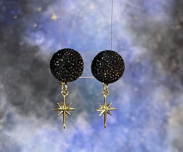 Babys noir pailleté et son étoile dorée