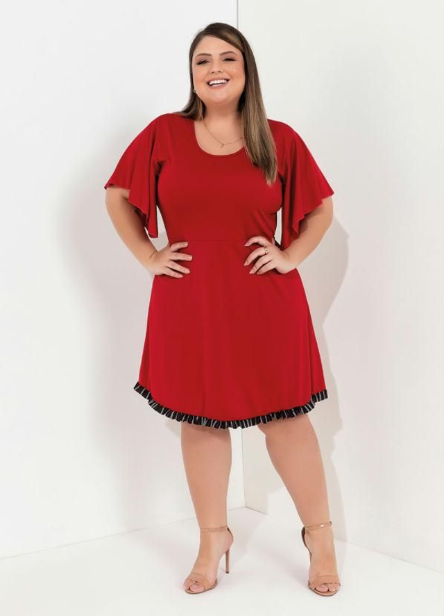 Vestido Com Mangas Amplas Plus Size | Marguerite