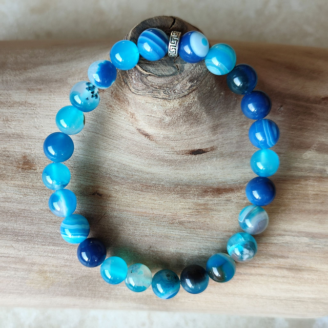 Bracelet agate Bleue