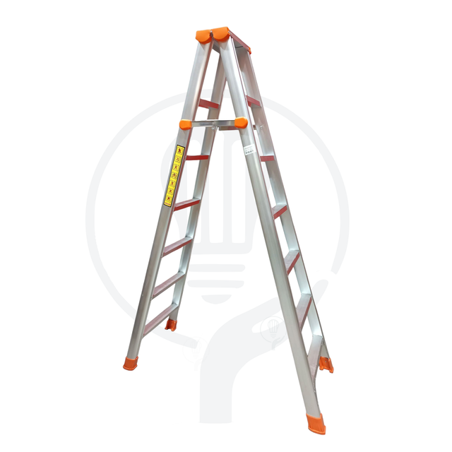 escalera de aluminio, escalera plegable, escalera de 6 peldaños, escalera de 2,10 metros