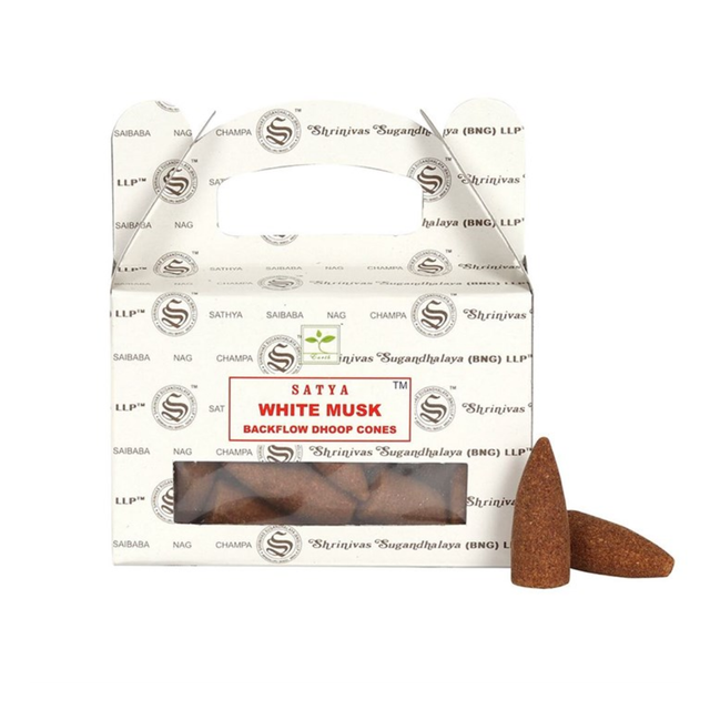 White Musk - Satya  Backflow Incense Dhoop Cones