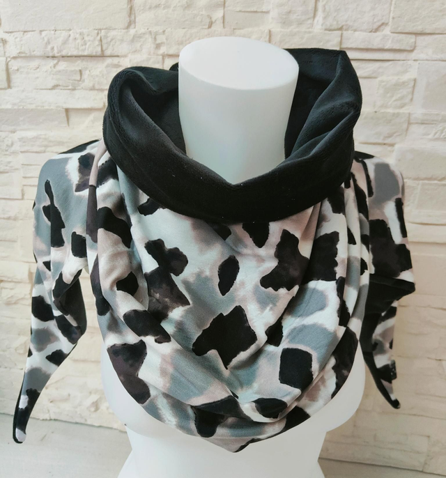 Chèche chaude losange noir